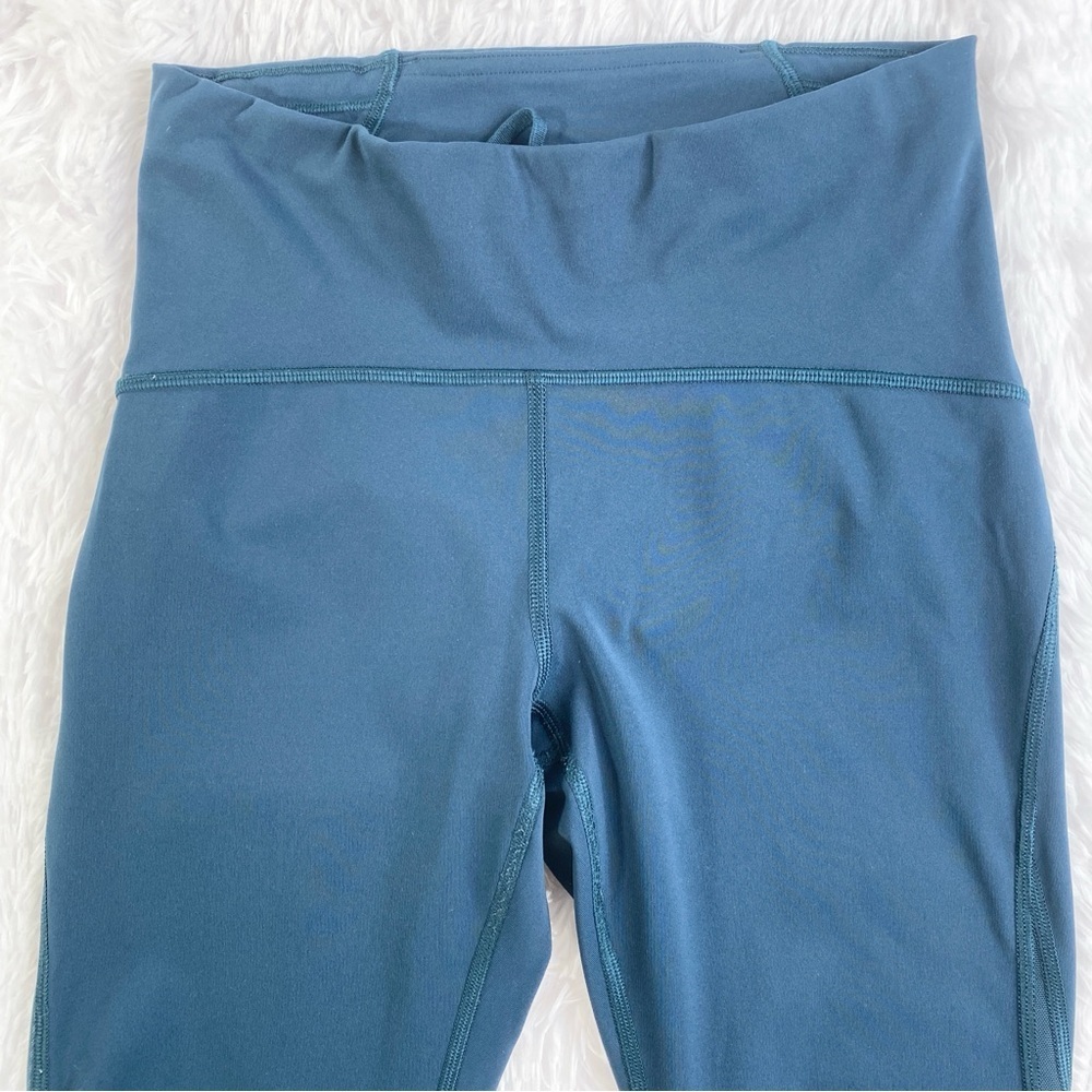 LULULEMON Train Times Crop 17" Jaded Teal Green Luxtreme Mesh‎ 6 - Picture 7 of 11